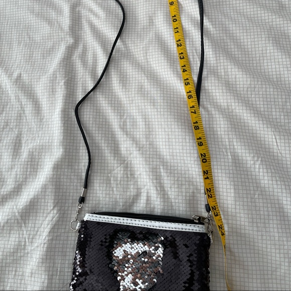 Aldo sequinned purse black/silver new - Picture 4 of 5
